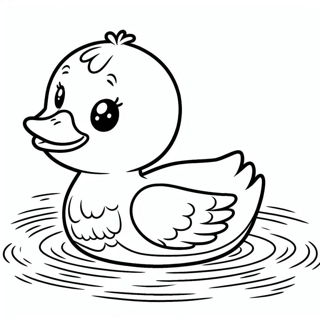 Duck in the Water – A Peaceful Coloring Experience - free coloring page image 4 of 4