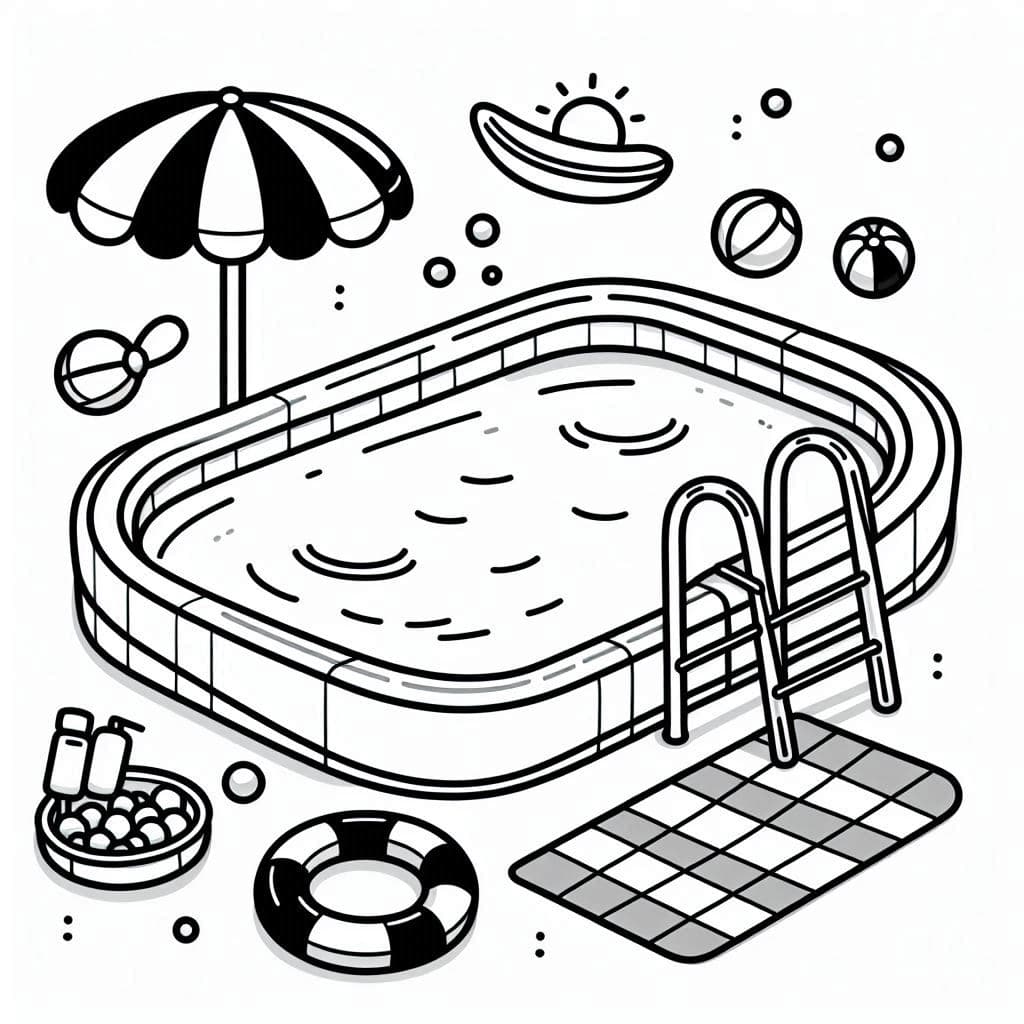 Swimming Pool - Splashy Free Coloring Pages for Summer Fun! - free coloring page image 3 of 4
