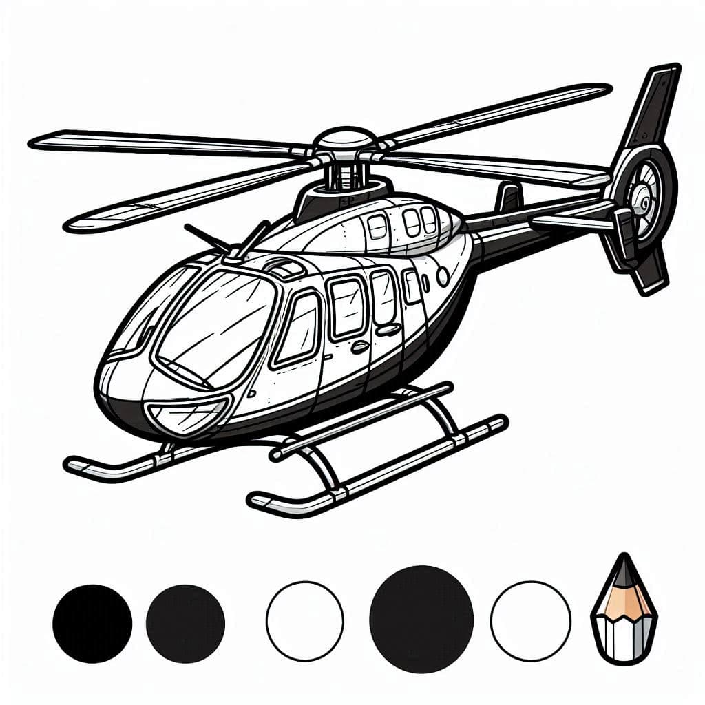 Helicopter - Soaring Free Coloring Pages for Aviation Enthusiasts! - free coloring page image 2 of 4