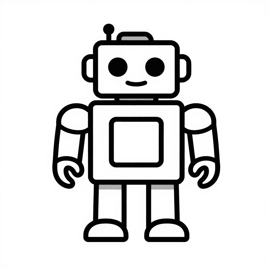 A Toy Robot Coloring Page - free printable coloring page for kids to download