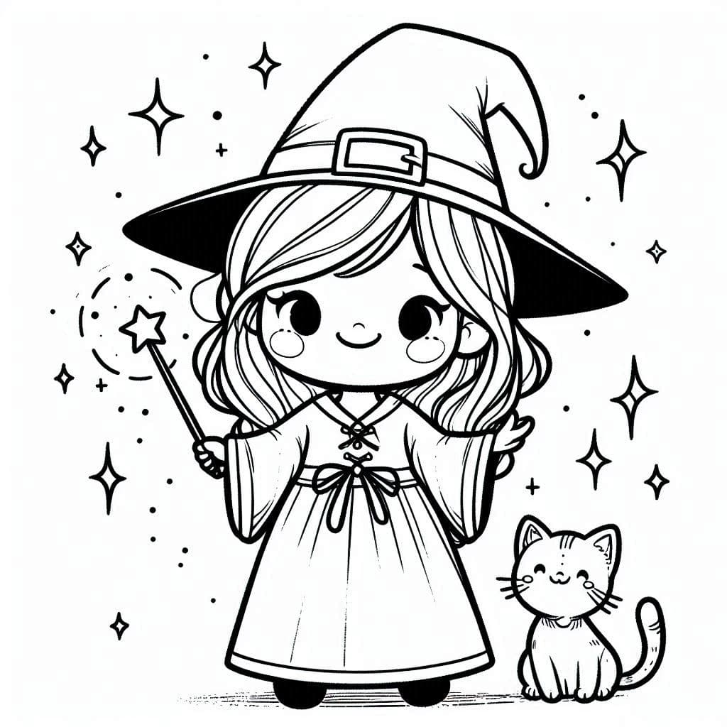 Kind Witch - Friendly & Magical Free Coloring Pages! - free coloring page image 2 of 4