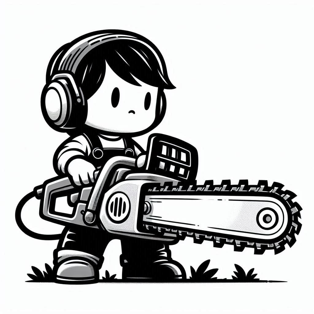 Chainsaw - Tool-Themed Free Coloring Pages for Creative Builders! - free coloring page image 2 of 4
