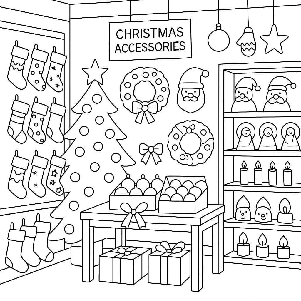 Christmas Sparkles: Holiday Accessories Shop Coloring Book  - free coloring page image 7 of 8