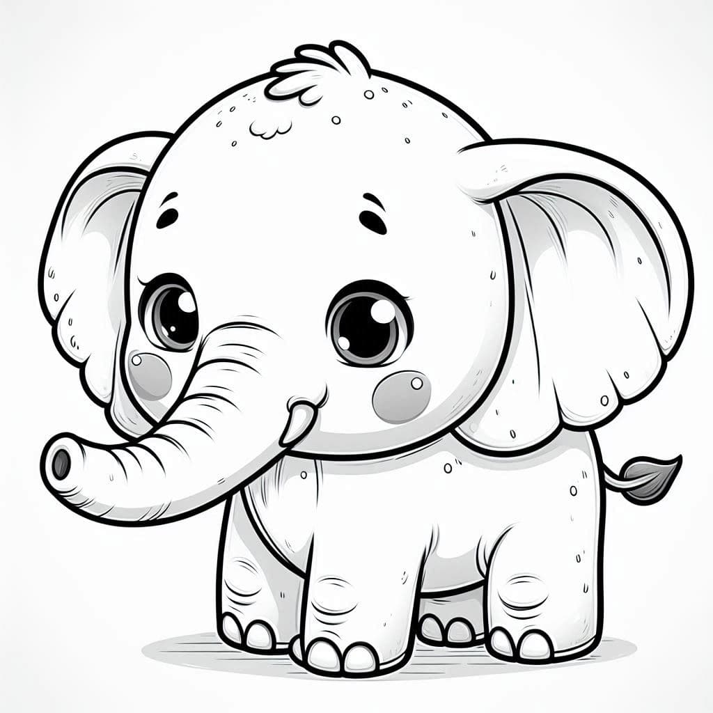 Cute Elephants – Adorable Coloring Fun for All Ages! - free coloring page image 4 of 4