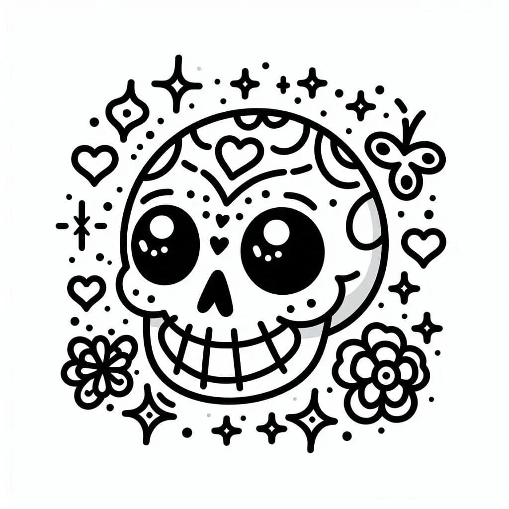 Cute Skull — Collection Coloring Page for Spooky Fun Fans - free coloring page image 4 of 4