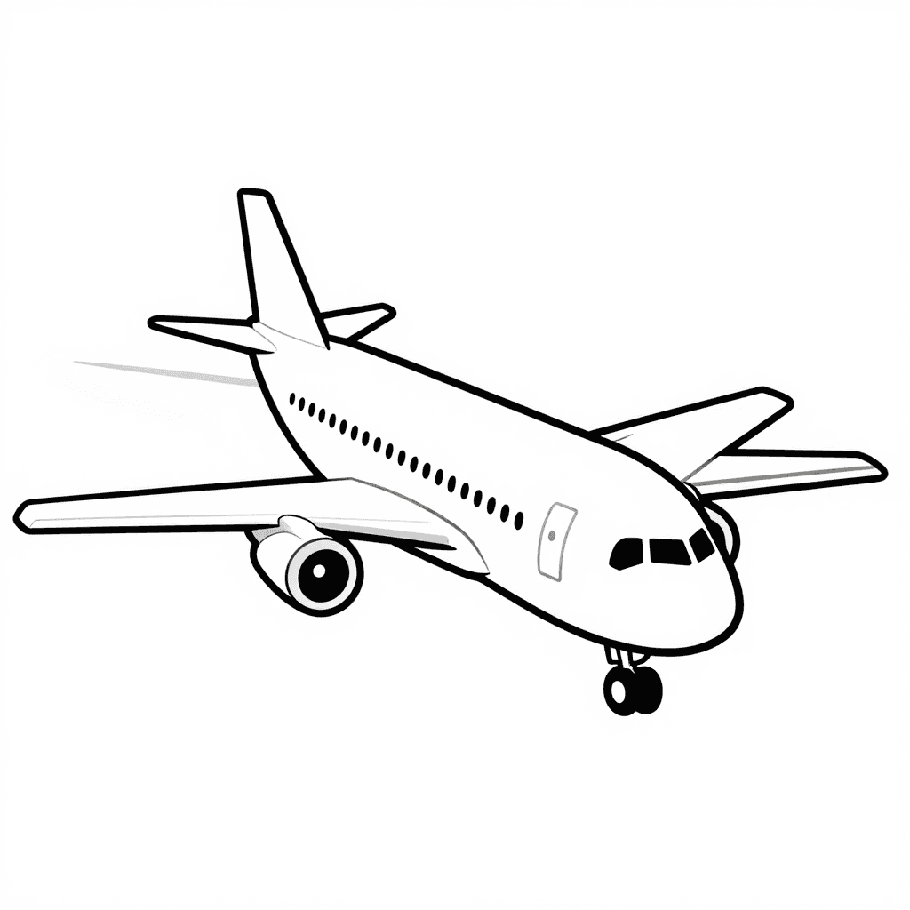 An Airplane Coloring Page - free printable coloring page for kids to download