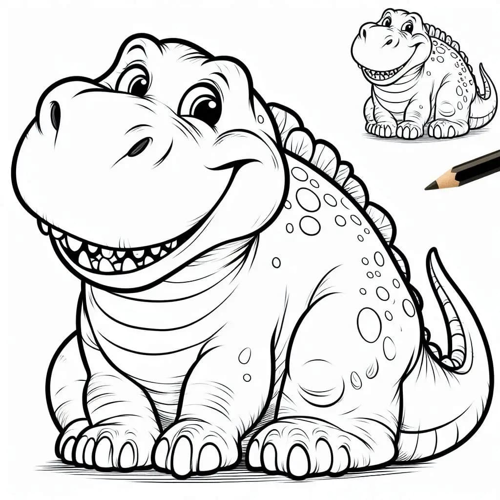 Rawr-some Laughs: The Funny Dinosaur - free coloring page image 9 of 10