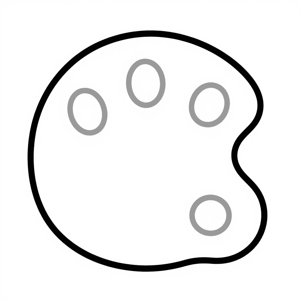 A Paint Palette Coloring Page - free coloring page image 3 of 3
