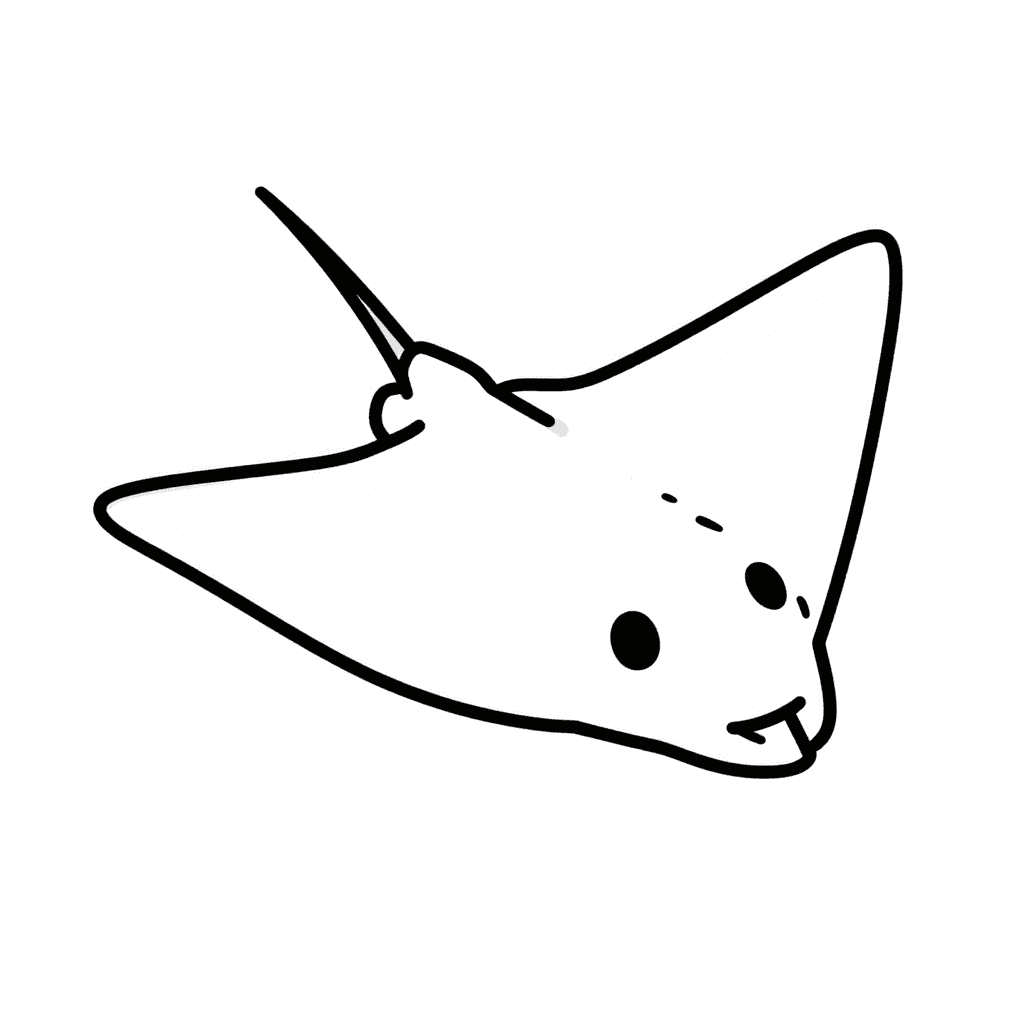 A Stingray Gliding Coloring Page - free coloring page image 2 of 3
