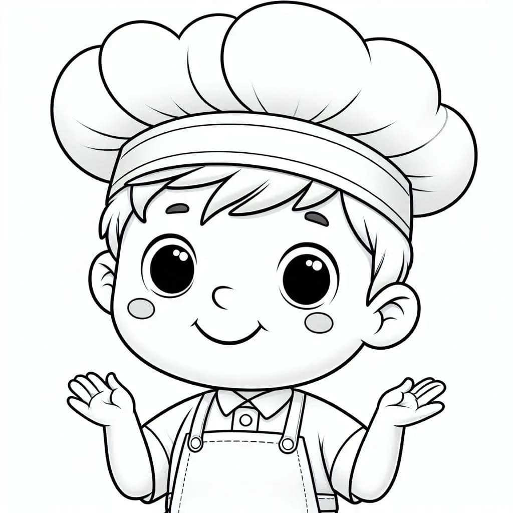 Chef Boy - Wholesome Free Coloring Pages for Little Cooks! - free printable coloring page for kids to download