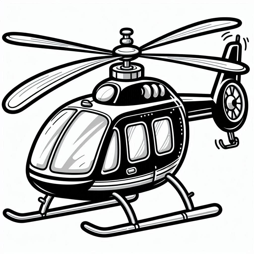 Helicopter - Soaring Free Coloring Pages for Aviation Enthusiasts! - free coloring page image 3 of 4