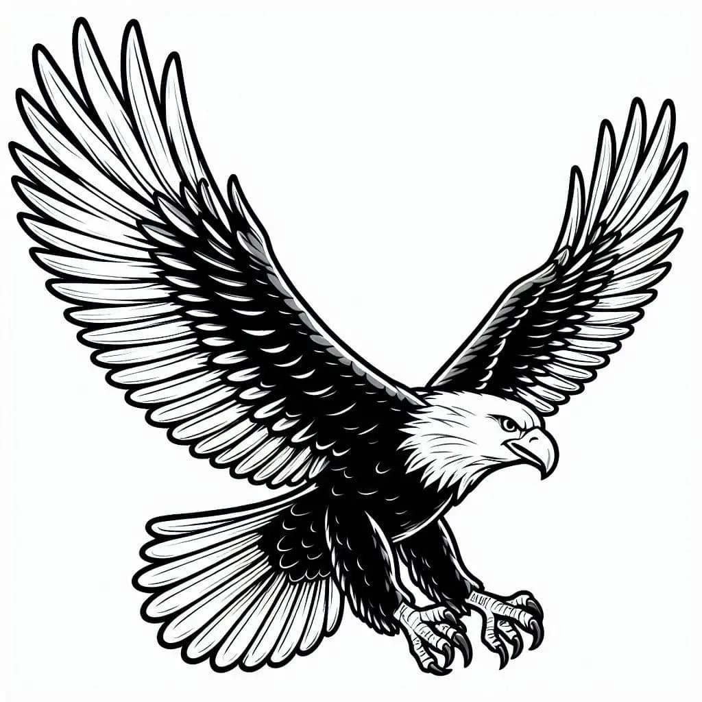Flying Eagle - Soaring Free Coloring Pages for Majestic Creativity! - free printable coloring page for kids to download
