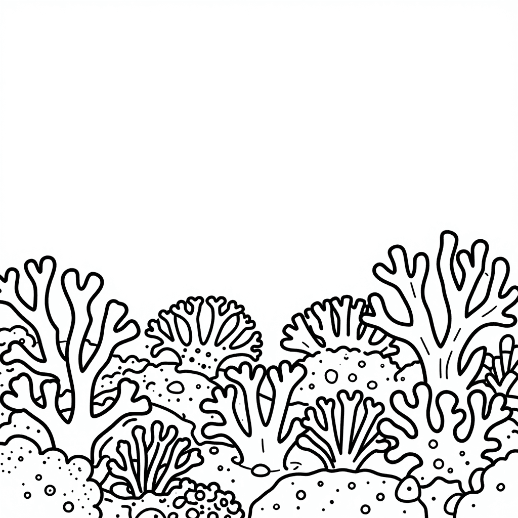 A Coral Reef Scene Coloring Page - free printable coloring page for kids to download