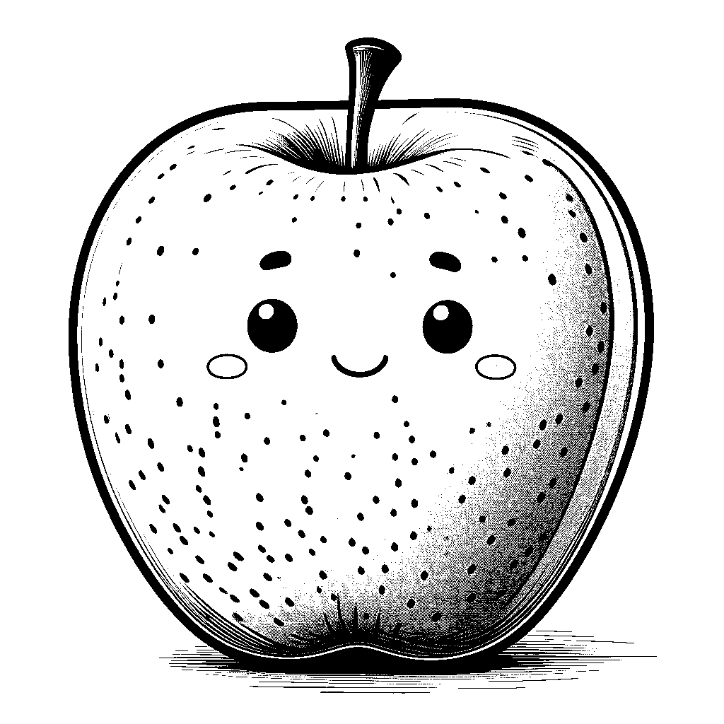 Apple Fruit Coloring Page - free coloring page image 2 of 4