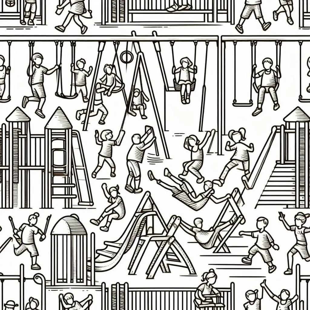 Playground Adventures: A Fun Coloring Book - free coloring page image 4 of 6