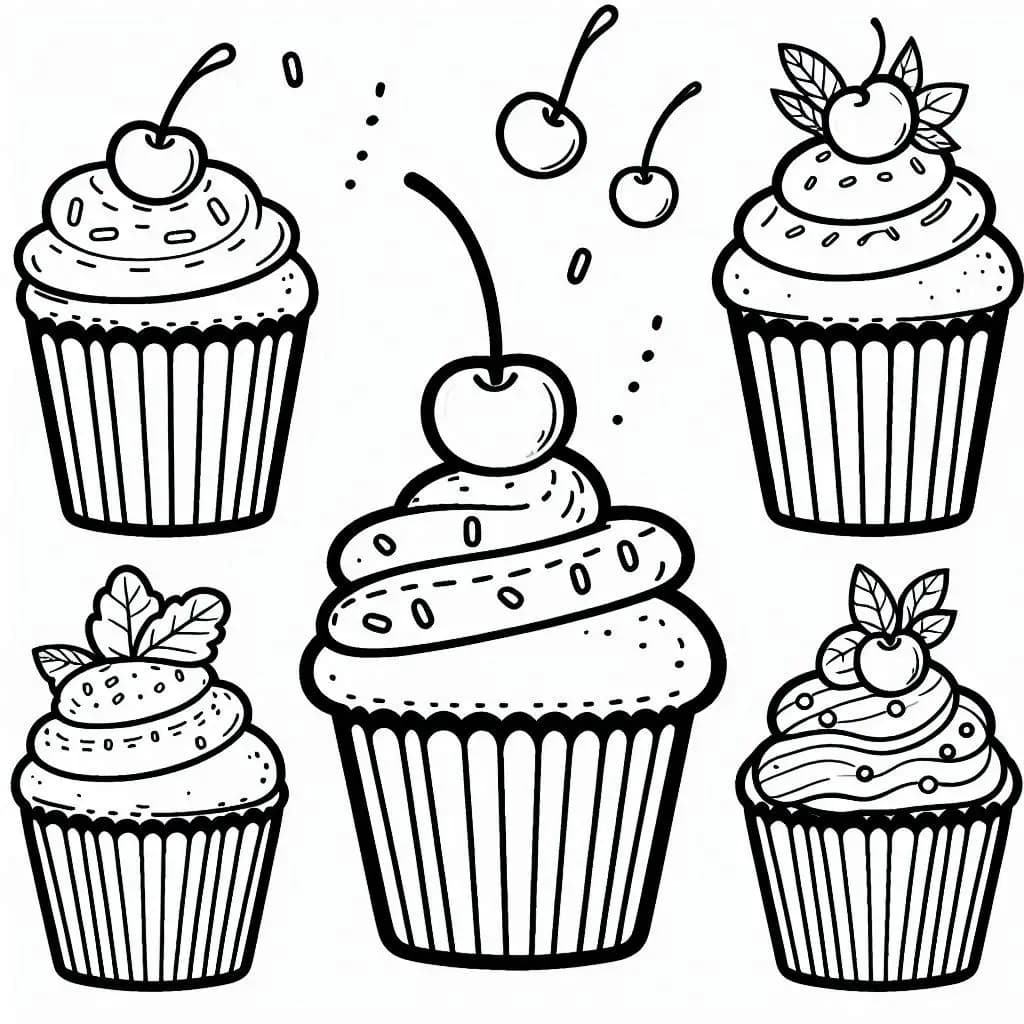 Cupcakes - Delicious Free Coloring Pages for Baking Enthusiasts! - free printable coloring page for kids to download