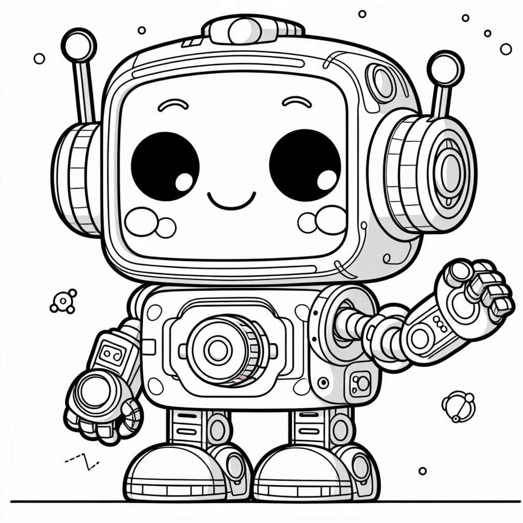 Cool Robot - Futuristic Free Coloring Pages for Tech Lovers! - free coloring page image 3 of 4