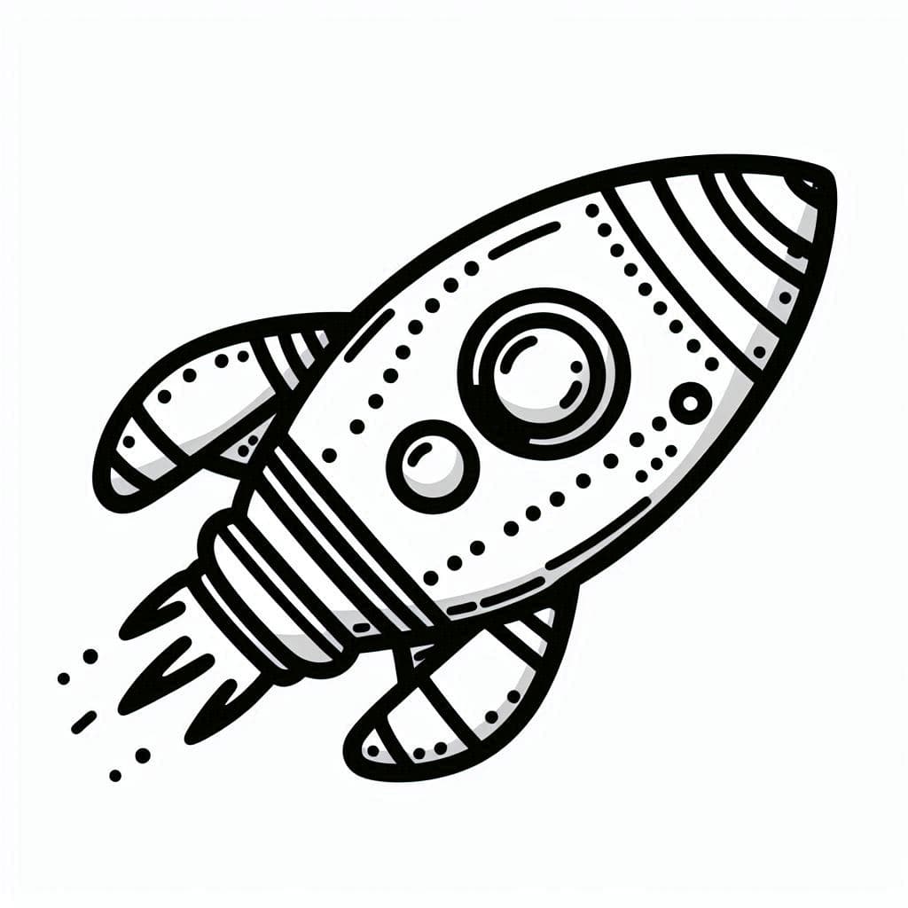 Air Space Ship – Explore the Universe with Coloring Fun!  - free coloring page image 2 of 4