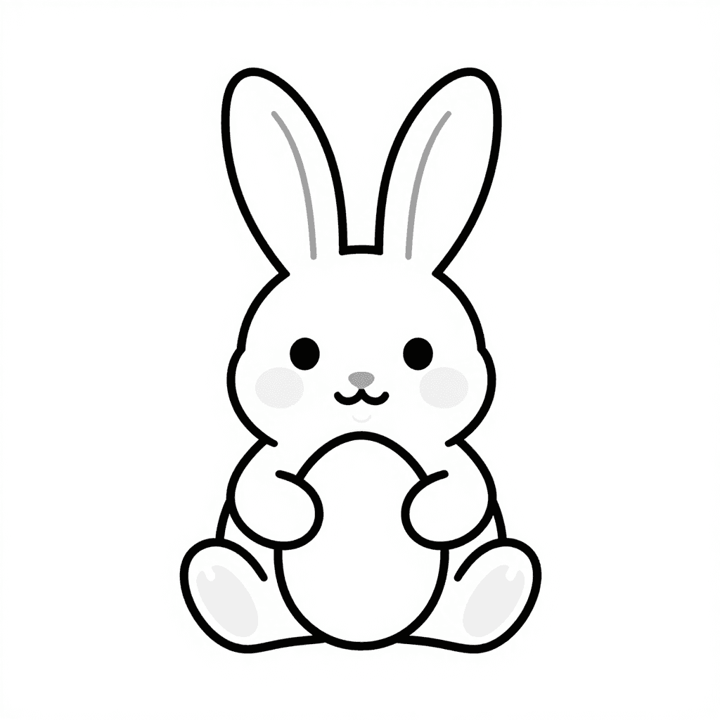 Easter Bunny With Egg Coloring Page - free coloring page image 3 of 3