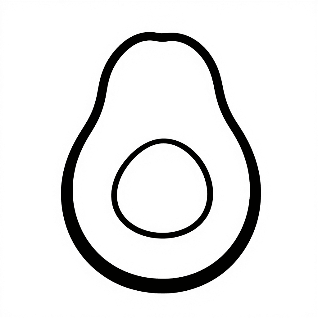 An Avocado Coloring Page - free printable coloring page for kids to download