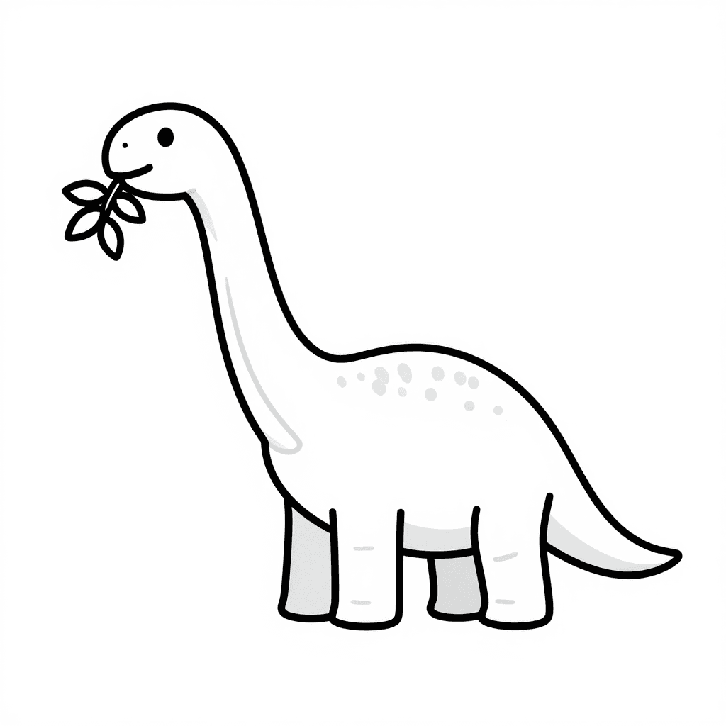 A Brachiosaurus Eating Leaves Coloring Page - free coloring page image 3 of 3