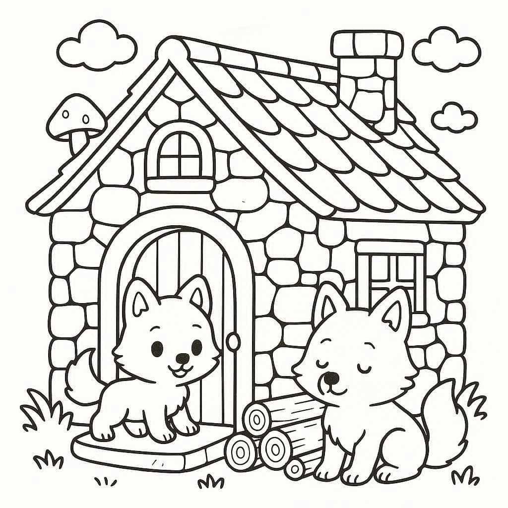 Cozy Animal Homes Coloring Page Collection - free coloring page image 3 of 6