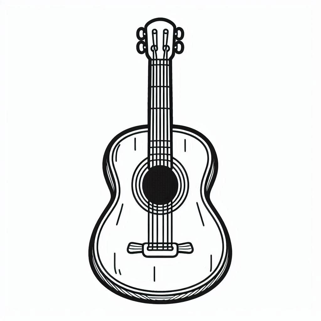 A Guitar - Musical Free Coloring Pages for Budding Artists & Music Lovers! - free coloring page image 3 of 4