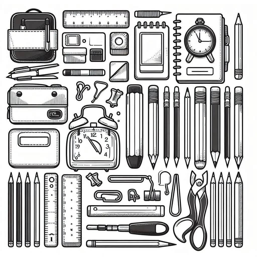 Stationery - Creative Free Coloring Pages for School and Office Lovers! - free printable coloring page for kids to download