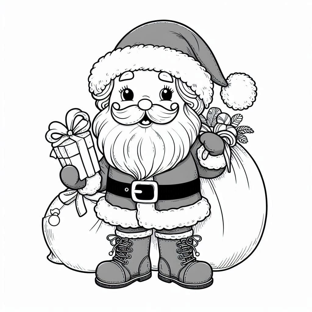 Santa Claus - Jolly Free Coloring Pages for Holiday Cheer! - free coloring page image 3 of 4