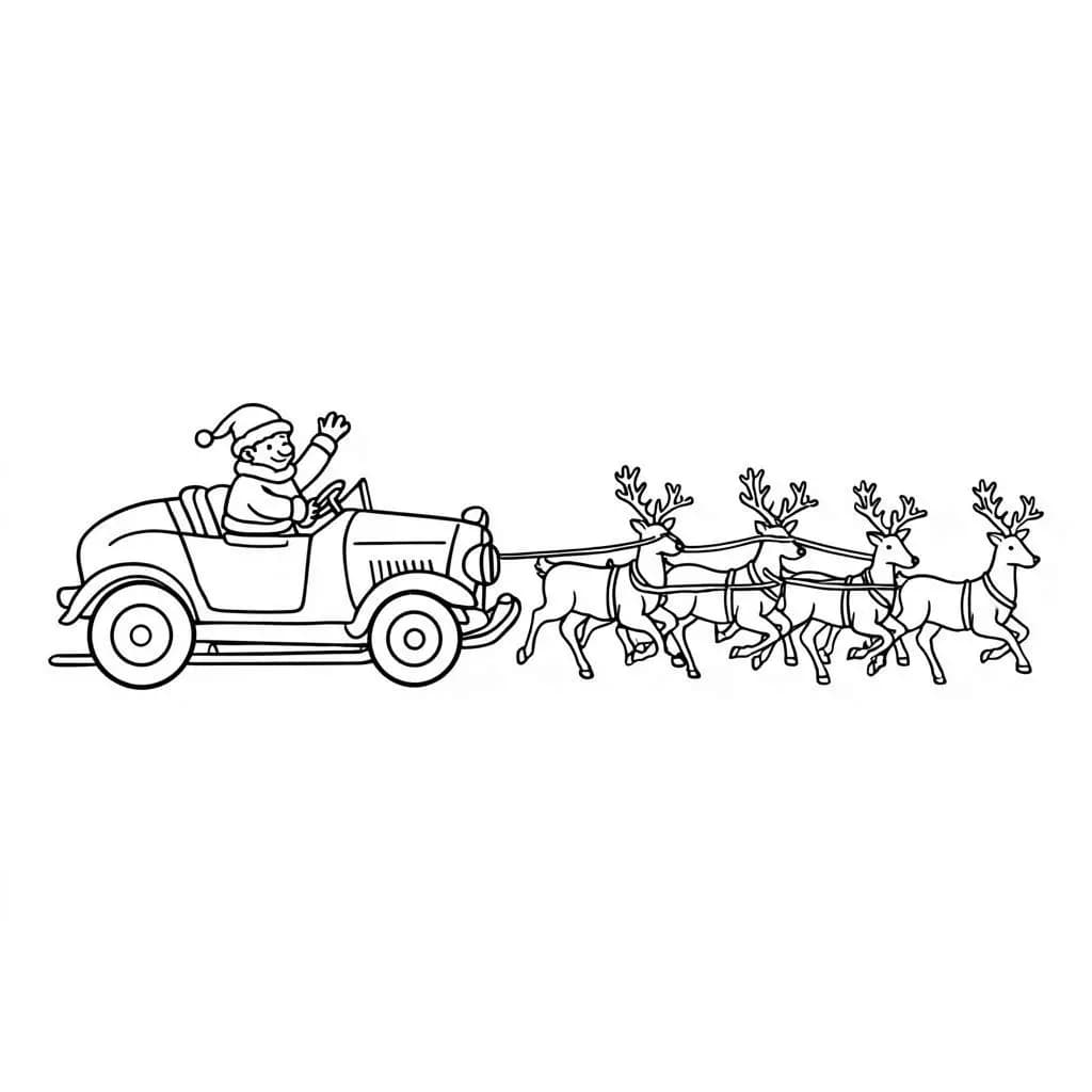 Sleigh Ride Fun: Color Santa’s Reindeer Adventure   - free printable coloring page for kids to download