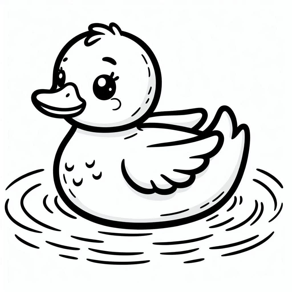 Duck in the Water – A Peaceful Coloring Experience - free coloring page image 2 of 4