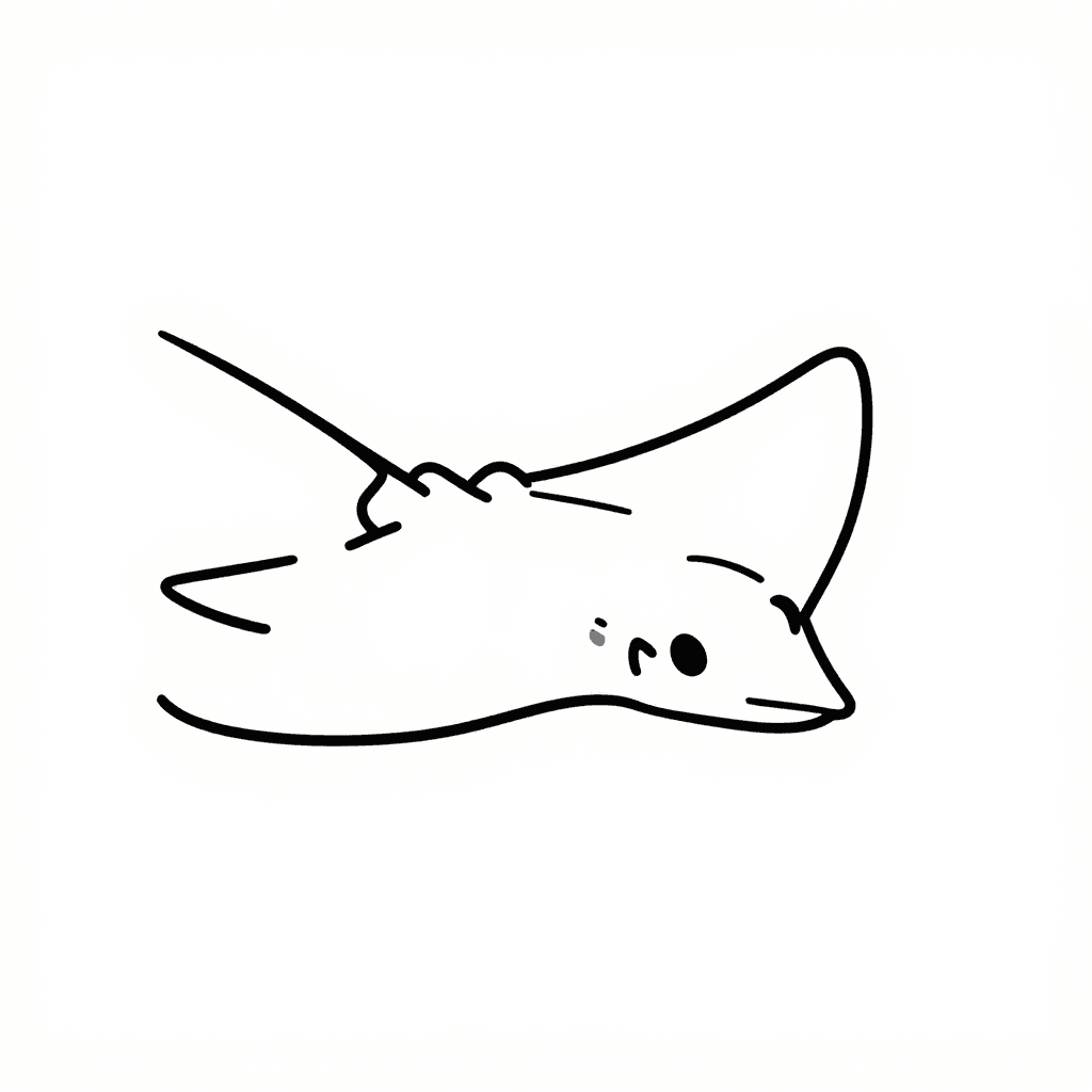 A Stingray Gliding Coloring Page - free printable coloring page for kids to download