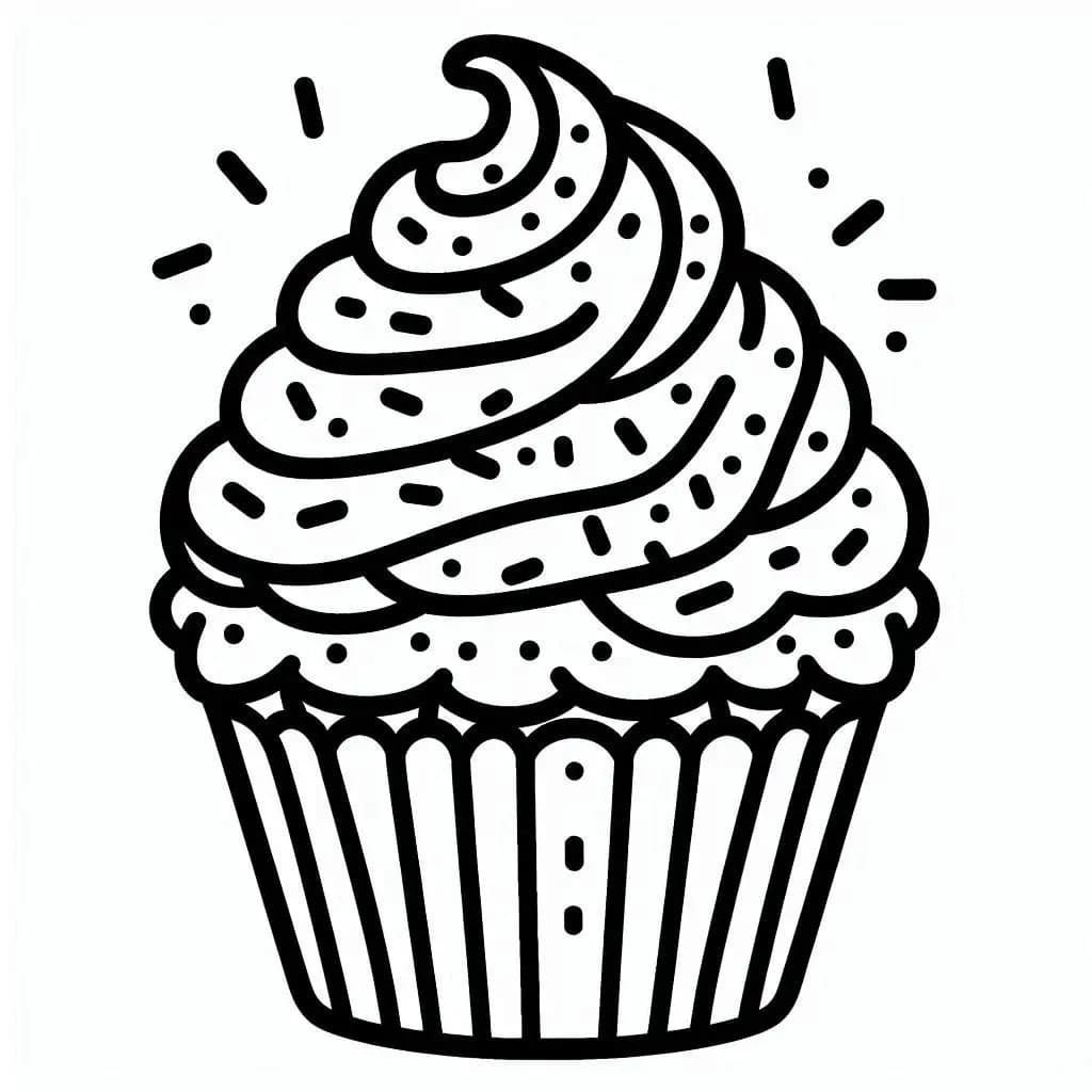 Colorful Cupcake Party! - free printable coloring page for kids to download