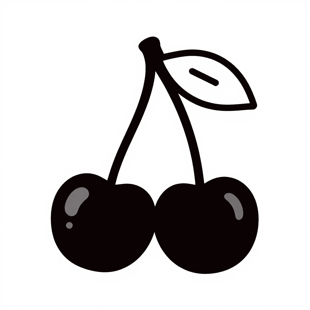 A Cherry With Stem Coloring Page - free printable coloring page for kids to download