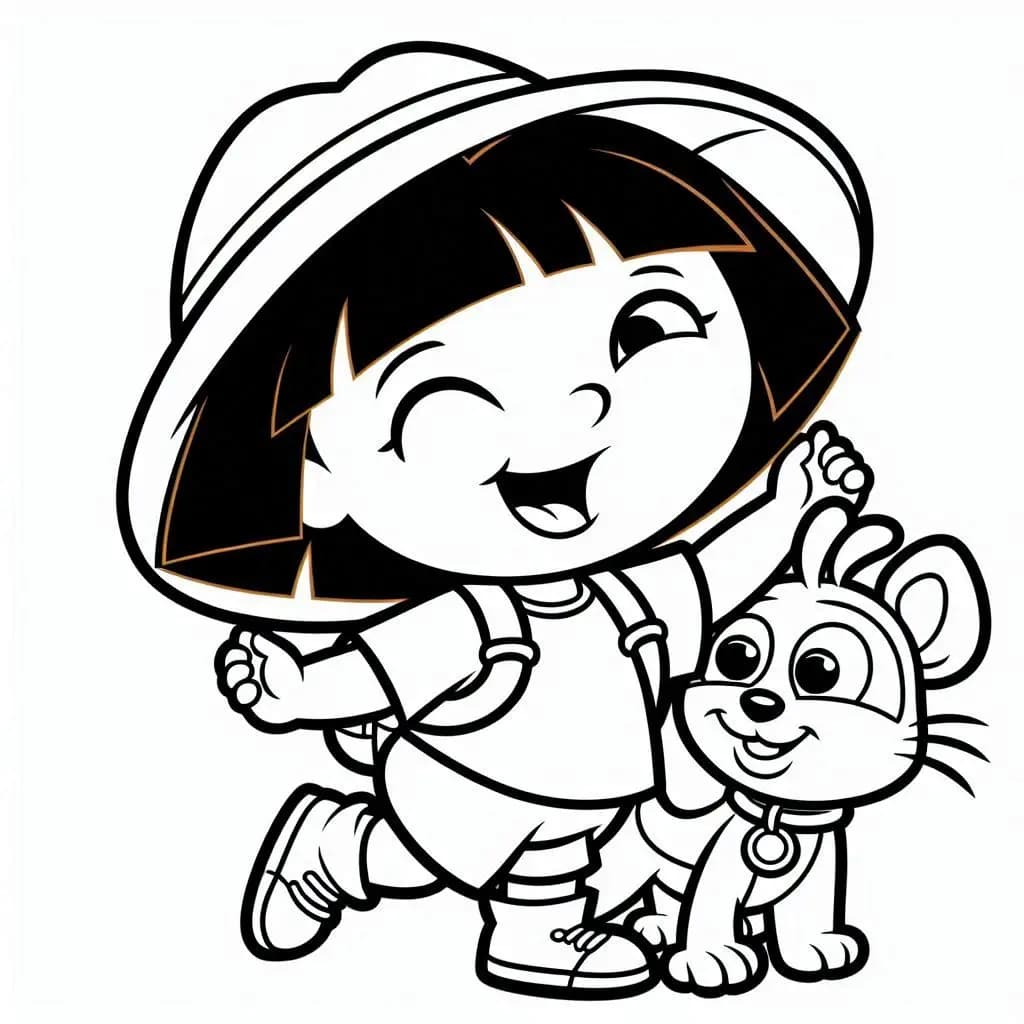 Beautiful Dora the Explorer - Adventurous Free Coloring Pages for Kids! - free printable coloring page for kids to download