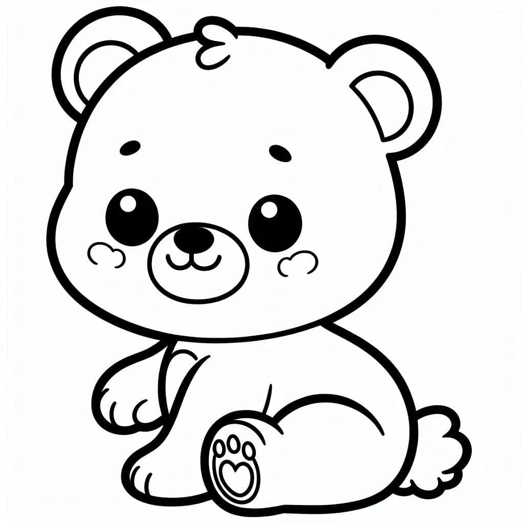 Baby Bear - Cuddly Free Coloring Pages for Forest Friends! - free coloring page image 2 of 4