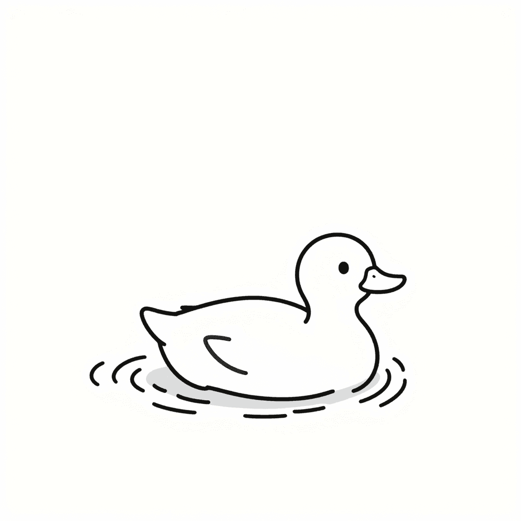 A Duck Swimming Coloring Page - free printable coloring page for kids to download