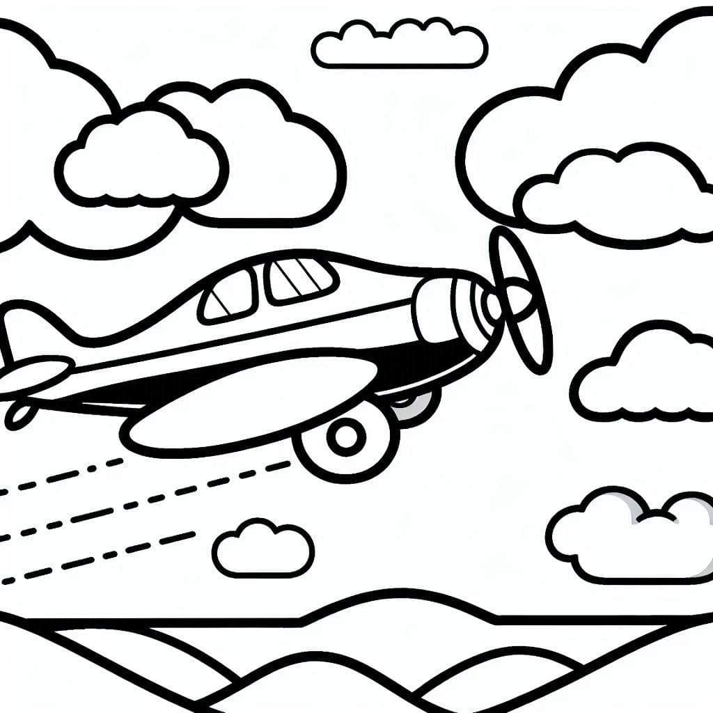 Plane in the Sky – Soar to New Heights with Coloring Fun! - free coloring page image 4 of 4