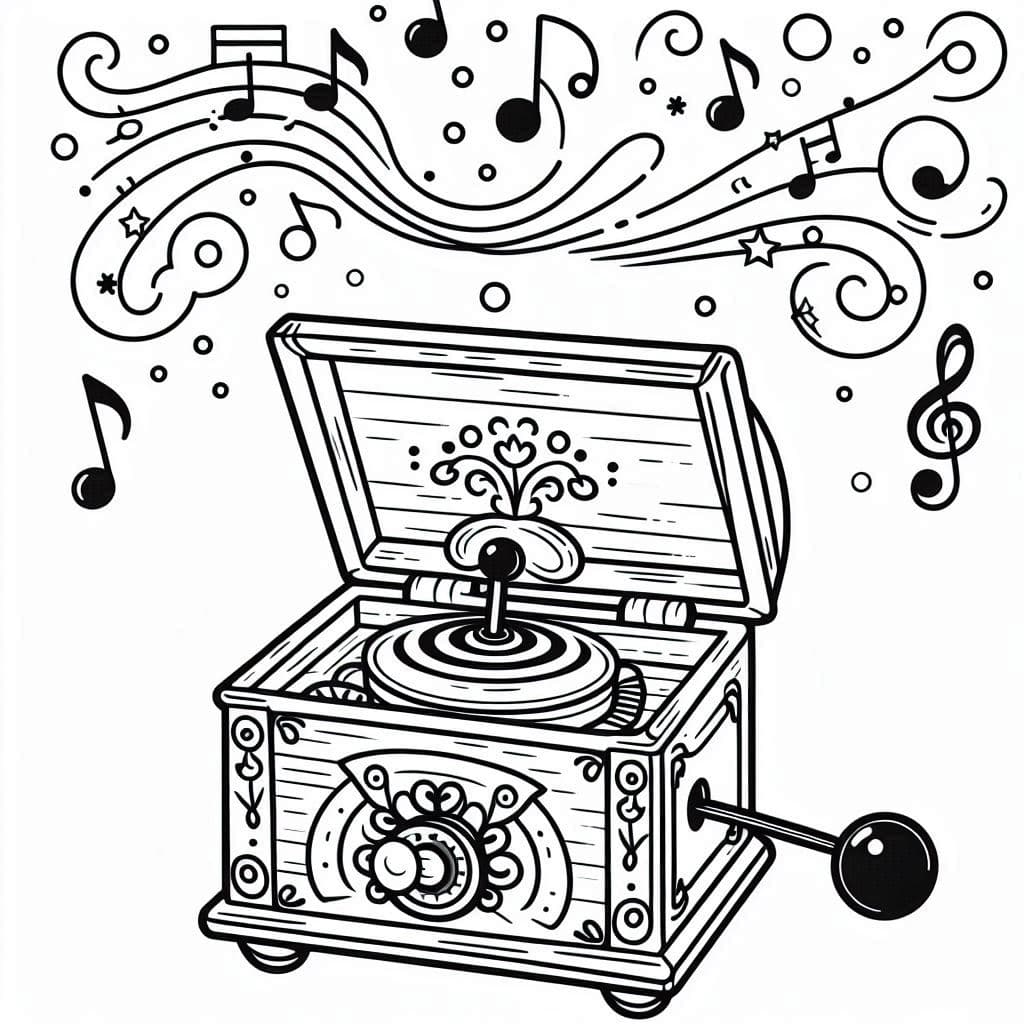 Music Box - Enchanting Free Coloring Pages for Dreamy Melodies! - free coloring page image 3 of 4