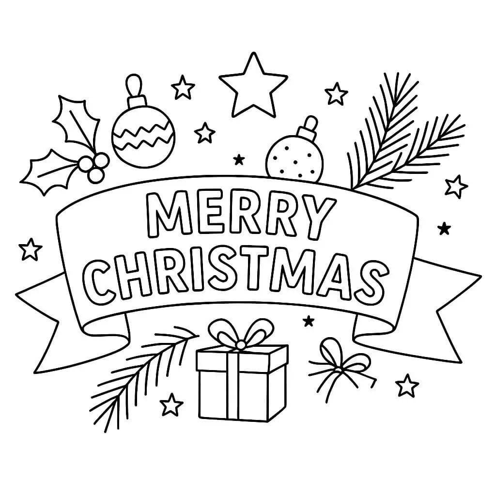  Christmas Greeting Banners Coloring Book   - free coloring page image 4 of 6