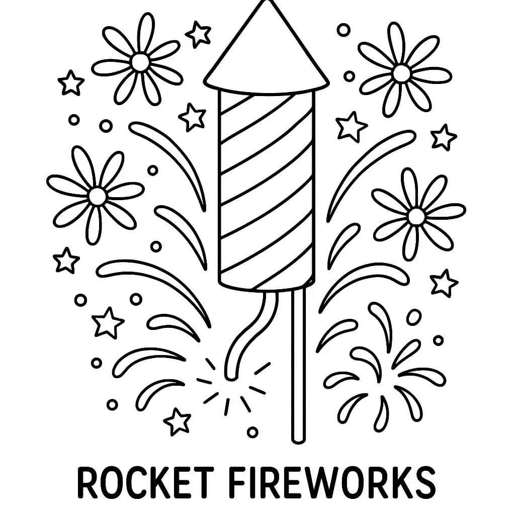 Burst of Colors: Fireworks Fun Coloring Book   - free coloring page image 4 of 6