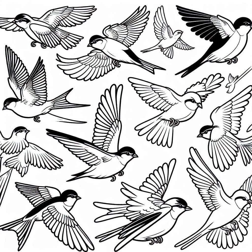 Flying Birds – Graceful Wings in the Sky - free coloring page image 4 of 4