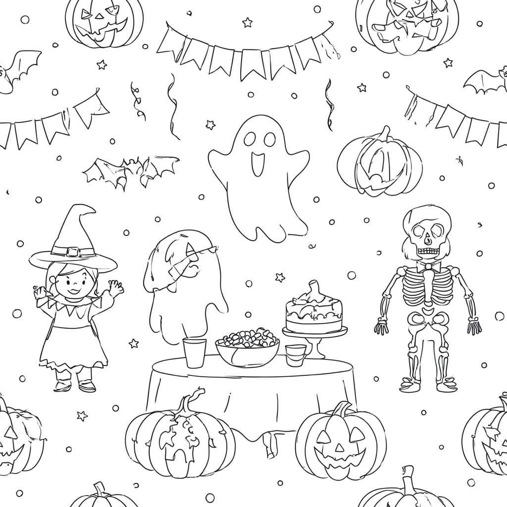  Spooky & Sweet: Halloween party - free coloring page image 6 of 7