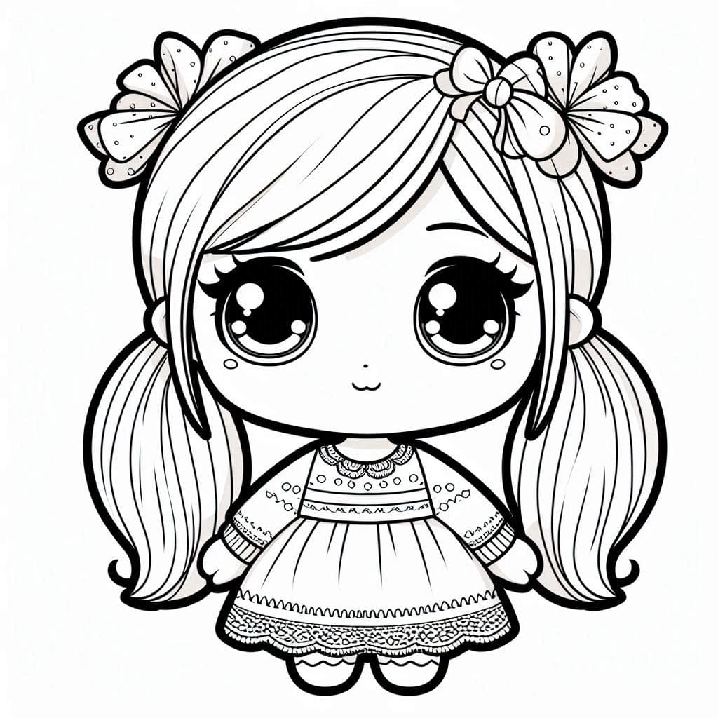 Cute Doll - Adorable Free Coloring Pages for Doll Lovers! - free coloring page image 3 of 4