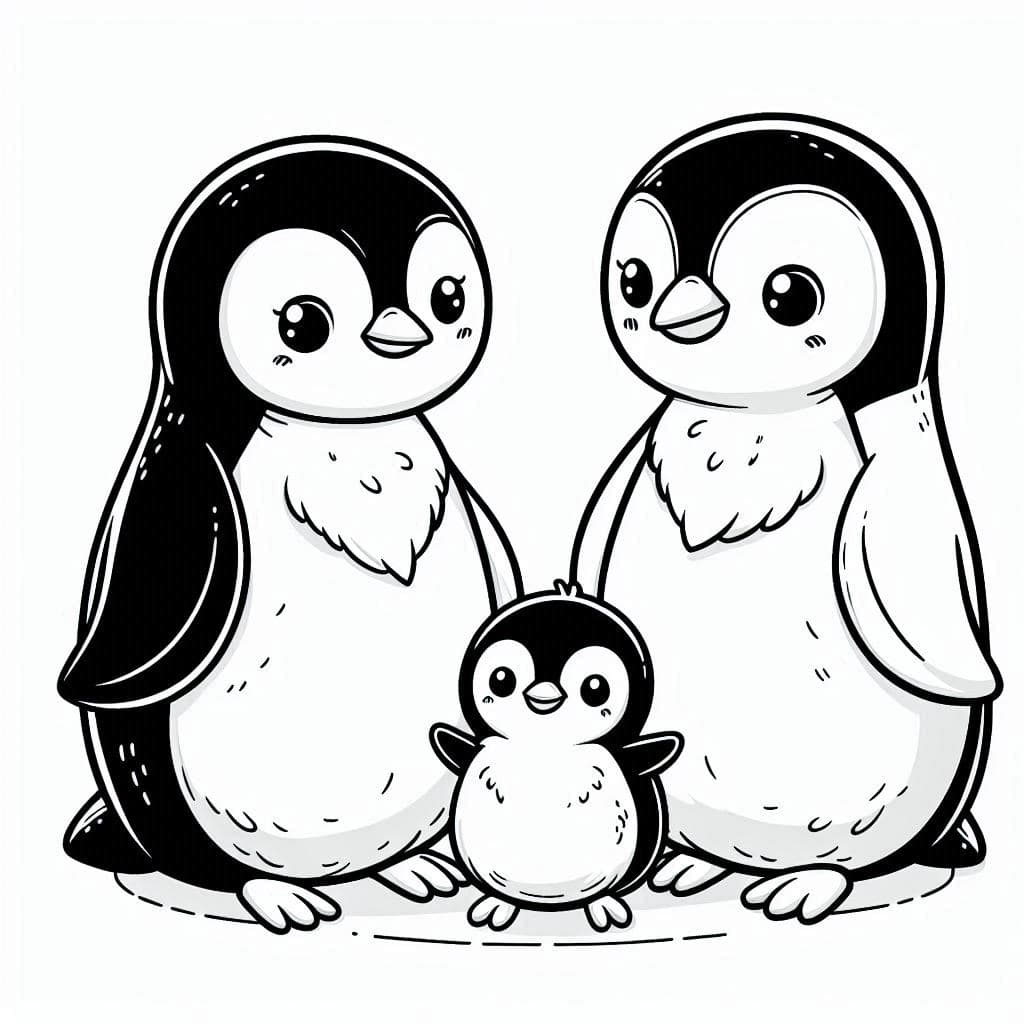 Penguin Family - Chilly & Charming Free Coloring Pages! - free coloring page image 3 of 4