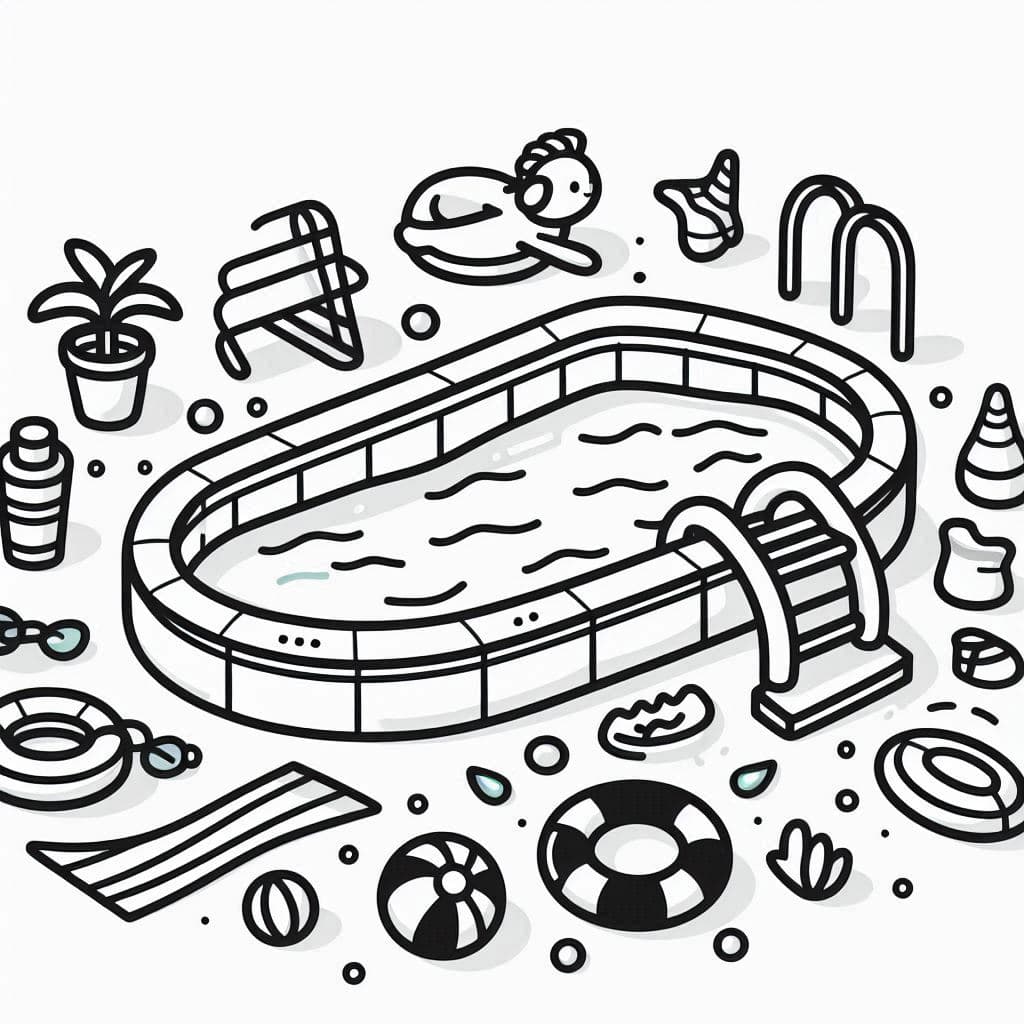 Swimming Pool - Splashy Free Coloring Pages for Summer Fun! - free coloring page image 2 of 4