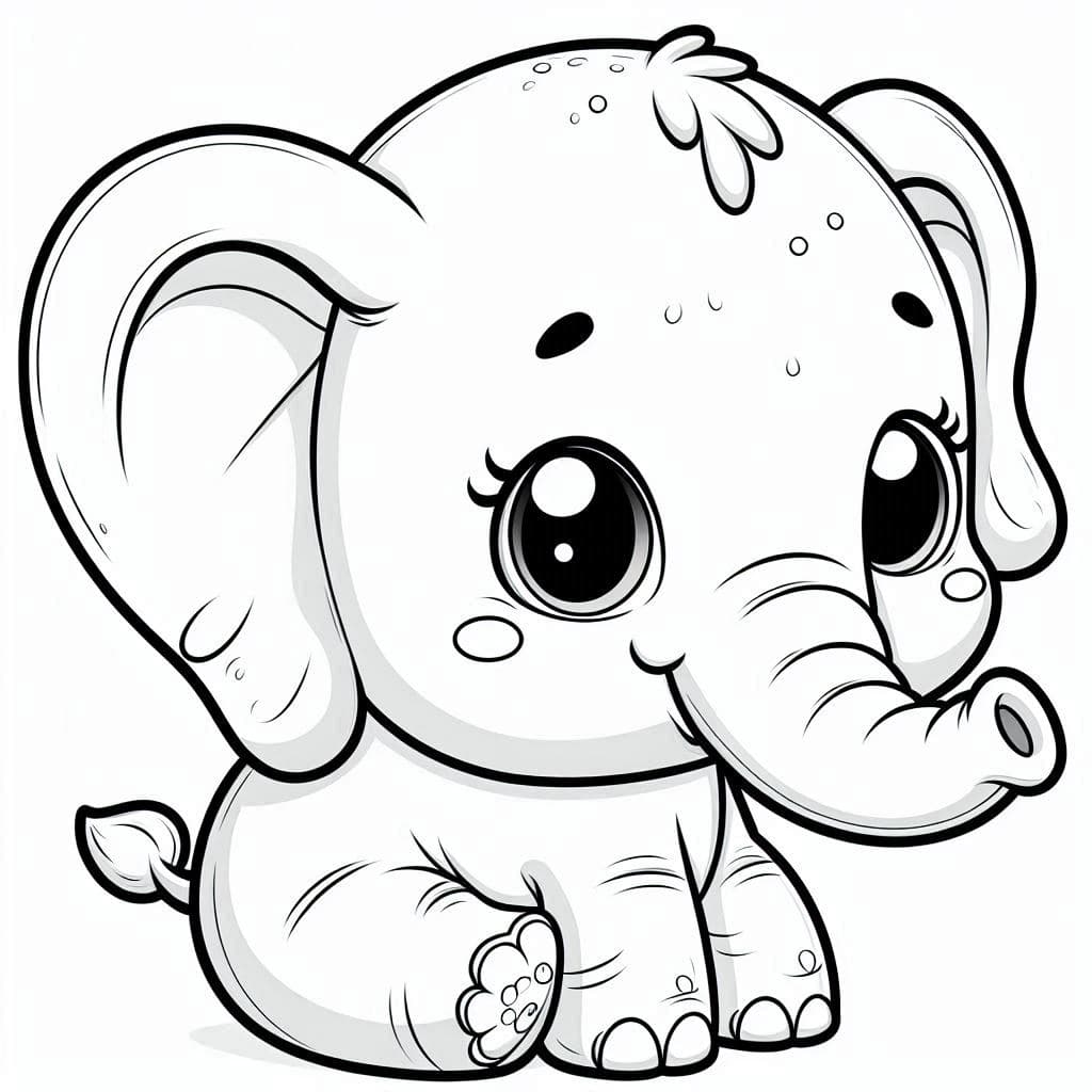 Cute Elephants – Adorable Coloring Fun for All Ages! - free coloring page image 3 of 4