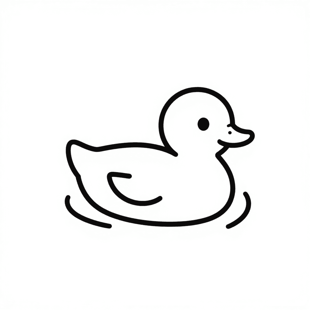 A Duck Swimming Coloring Page - free coloring page image 3 of 3