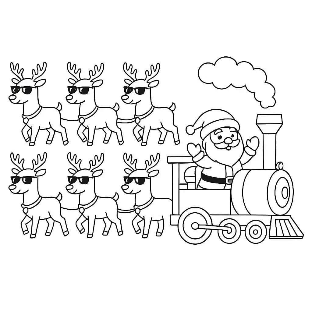 Sleigh Ride Fun: Color Santa’s Reindeer Adventure   - free coloring page image 6 of 6
