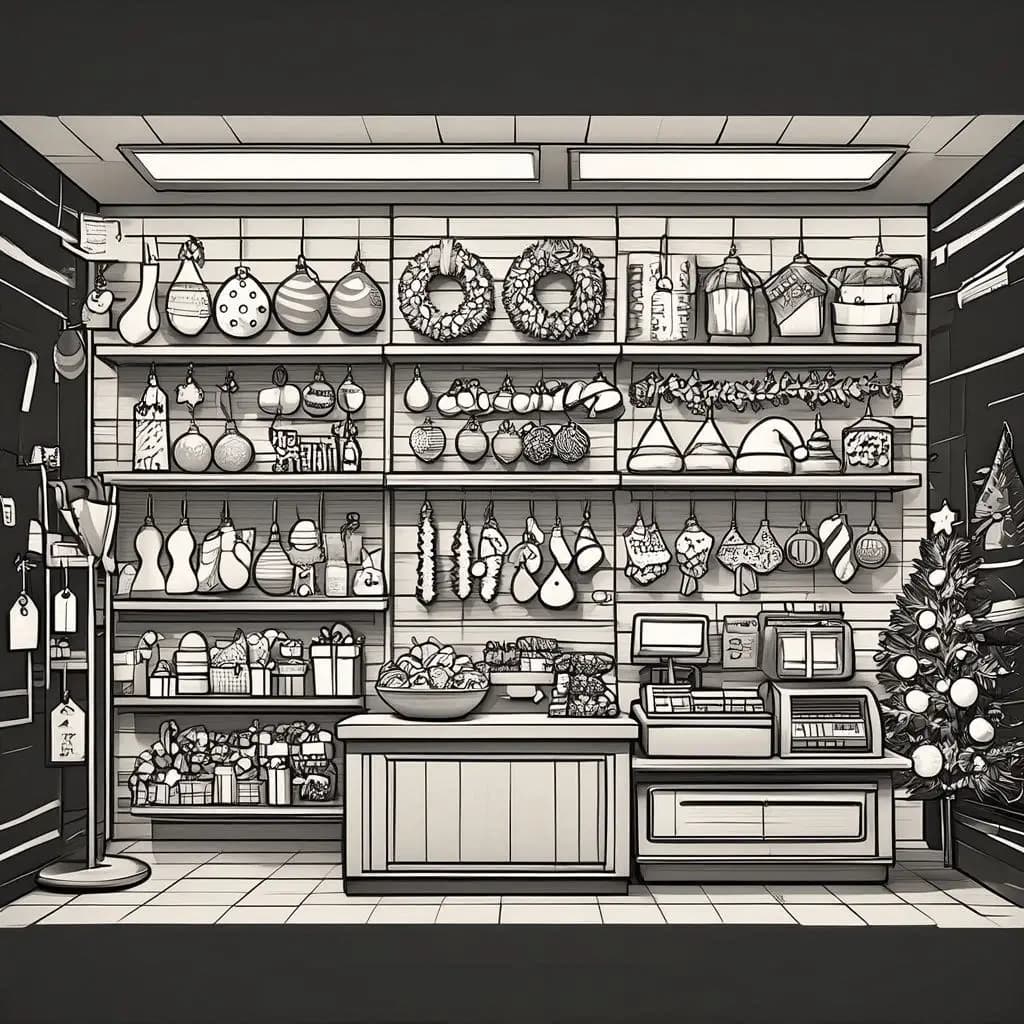 Christmas Sparkles: Holiday Accessories Shop Coloring Book  - free coloring page image 6 of 8